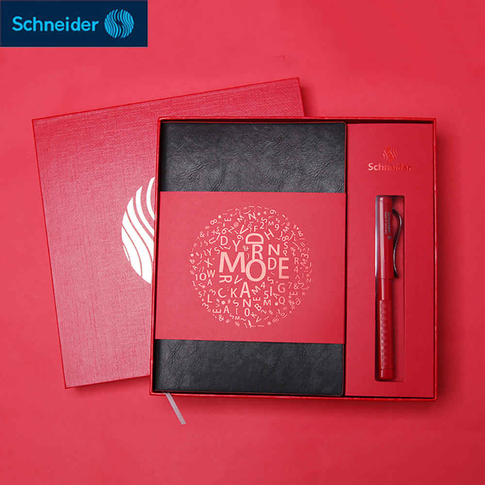 독일 슈나이더 기본 만년필, 레드, 클래식 선물 상자 세트, 잉크 주머니 대체 가능, 필기 선물 노트북 선물 상자, 0.5mm